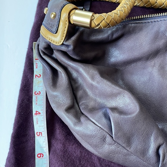 Charles David Purple Distressed Leather Handbag - Picture 11 of 14